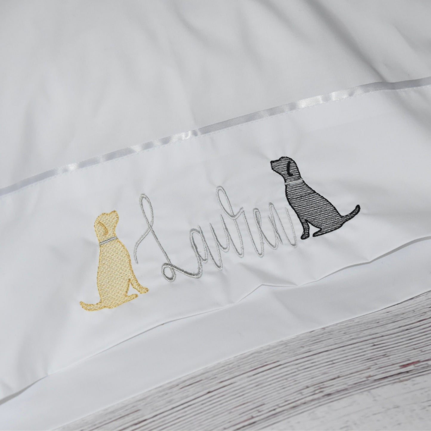 Monogrammed Pillow, Monogram Dog Pillowcase, Embroidered Bedding, Monogram Pillowcase, Mongrammed Bedding, Personalized Pillow, Name Pillow