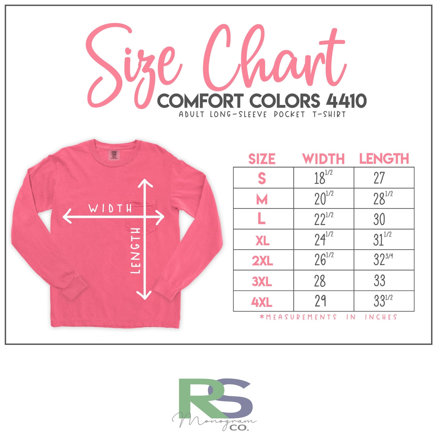 Long Sleeve Comfort Colors Pocket Tee, Monogrammed Long sleeve, Monogrammed Comfort Colors Tee, Embroidered Monogram, Personalized Pocket