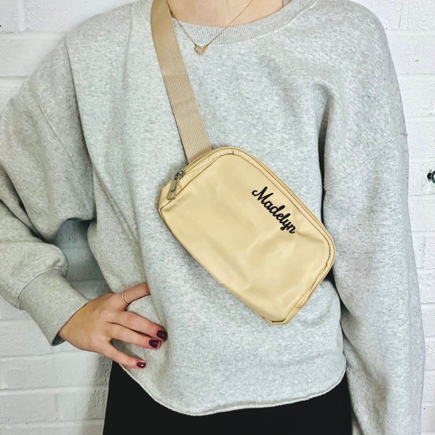 Monogrammed Belt Bag, Personalized Crossbody Purse, Monogram Waist Pouch, Travel Crossbody Bag, Womens Sling Bag, Bridesmaid Bag, Bridal Bag