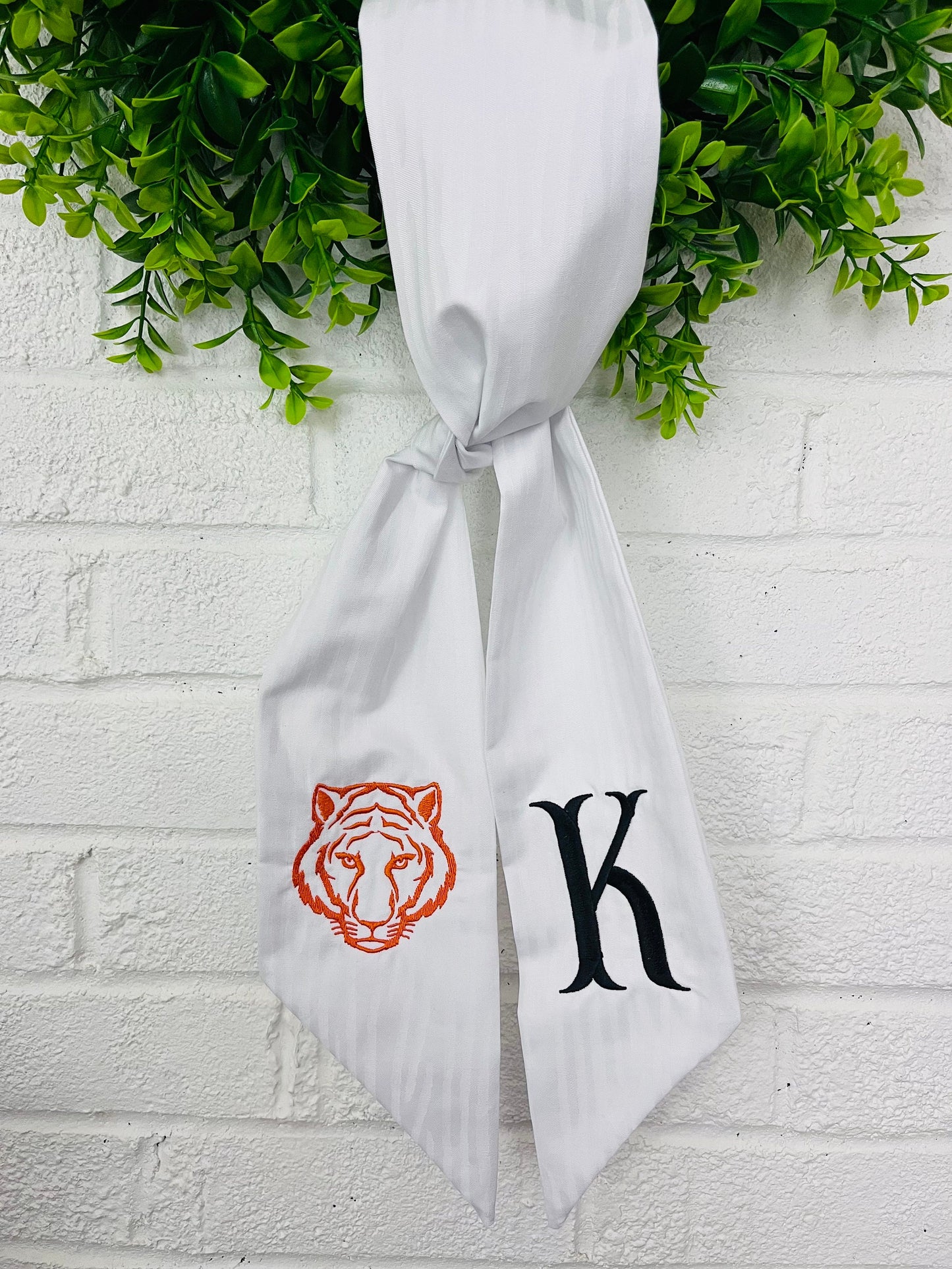Monogrammed Wreath Sash, Personalized Door Decor, Monogram Front Door Sash, Custom Wreath Sash, Monogram Door Bow, Personalized Home Decor