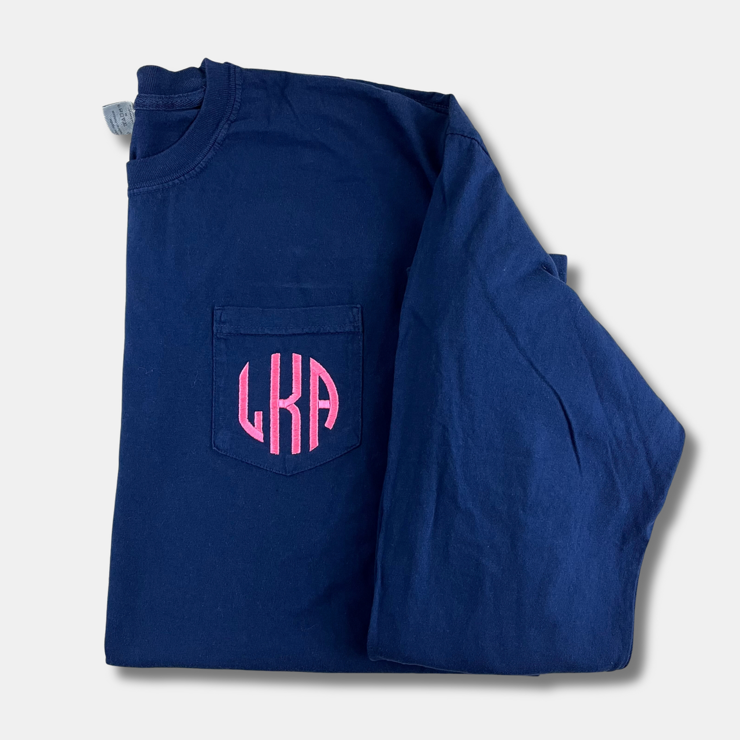 Monogrammed Long Sleeve Comfort Colors Pocket Tee