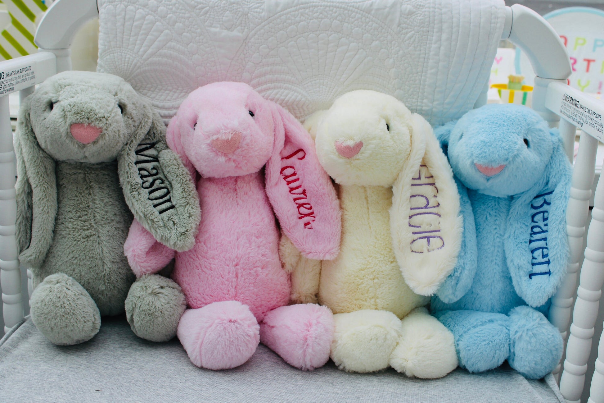 Monogrammed Bunny, Personalized Baby Gift, Monogram Stuffed Animal, Monogrammed Bunny Rabbit, Baby Easter Gift, Easter Baby Bunny