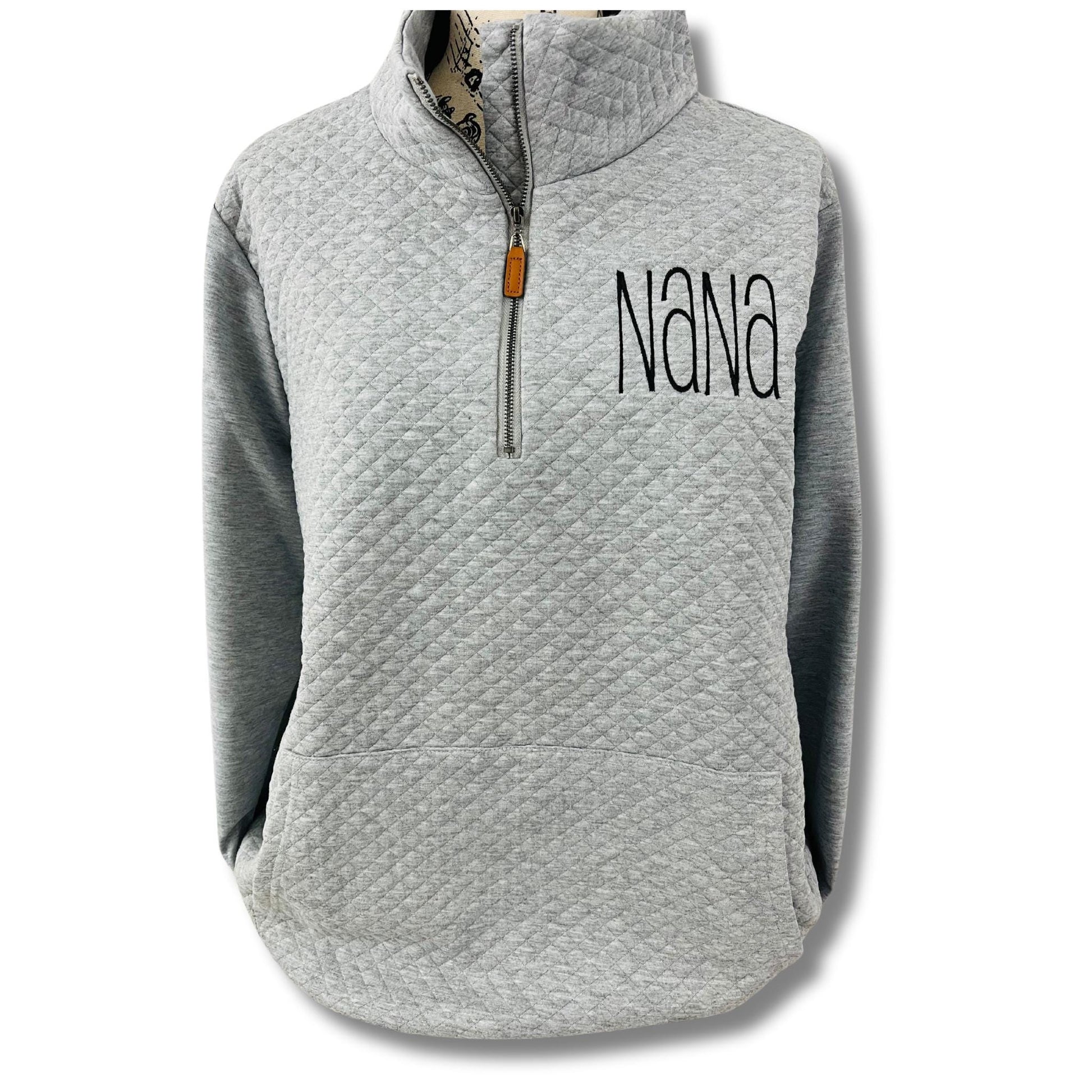 Embroidered Nana Sweatshirt, Personalized Nana Quarter Zip Pullover, Embroidered Mama Shirt, Custom Mama Sweatshirt, Mom Gift, Nana Sweater