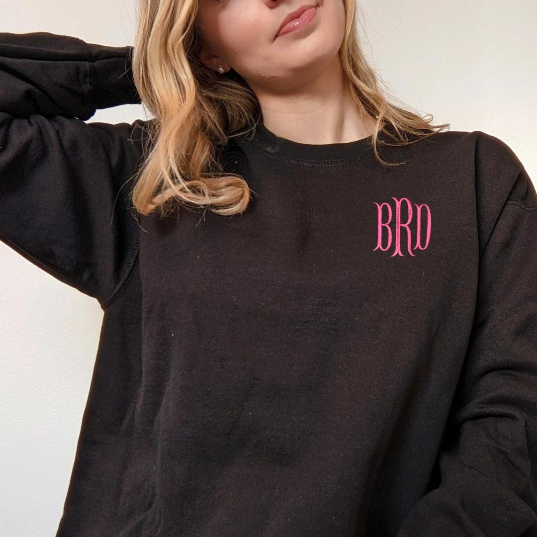Monogram Crew neck Sweatshirt, Monogrammed Pullover, Monogrammed Sweatshirt, Monogrammed Crew neck, Embroidered Monogram Sweatshirt