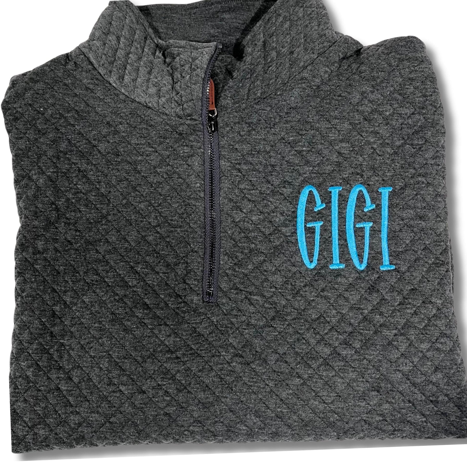 Embroidered GiGi Sweatshirt, Personalized Nana Quarter Zip Pullover, Embroidered Shirt, Custom Grandma Sweatshirt, GiGi Gift, Nana Sweater