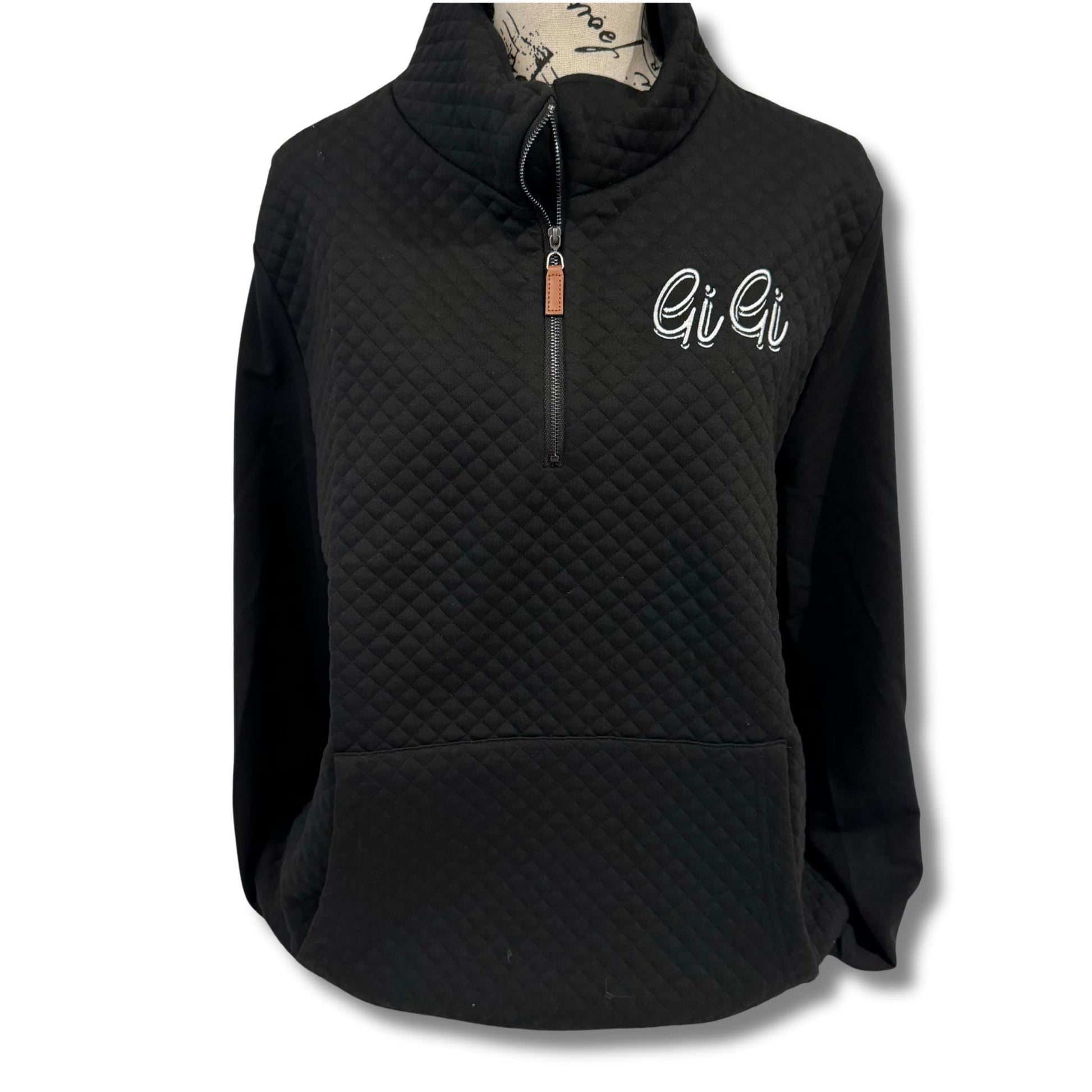 Embroidered GiGi Sweatshirt, Personalized Nana Quarter Zip Pullover, Embroidered Shirt, Custom Grandma Sweatshirt, GiGi Gift, Nana Sweater