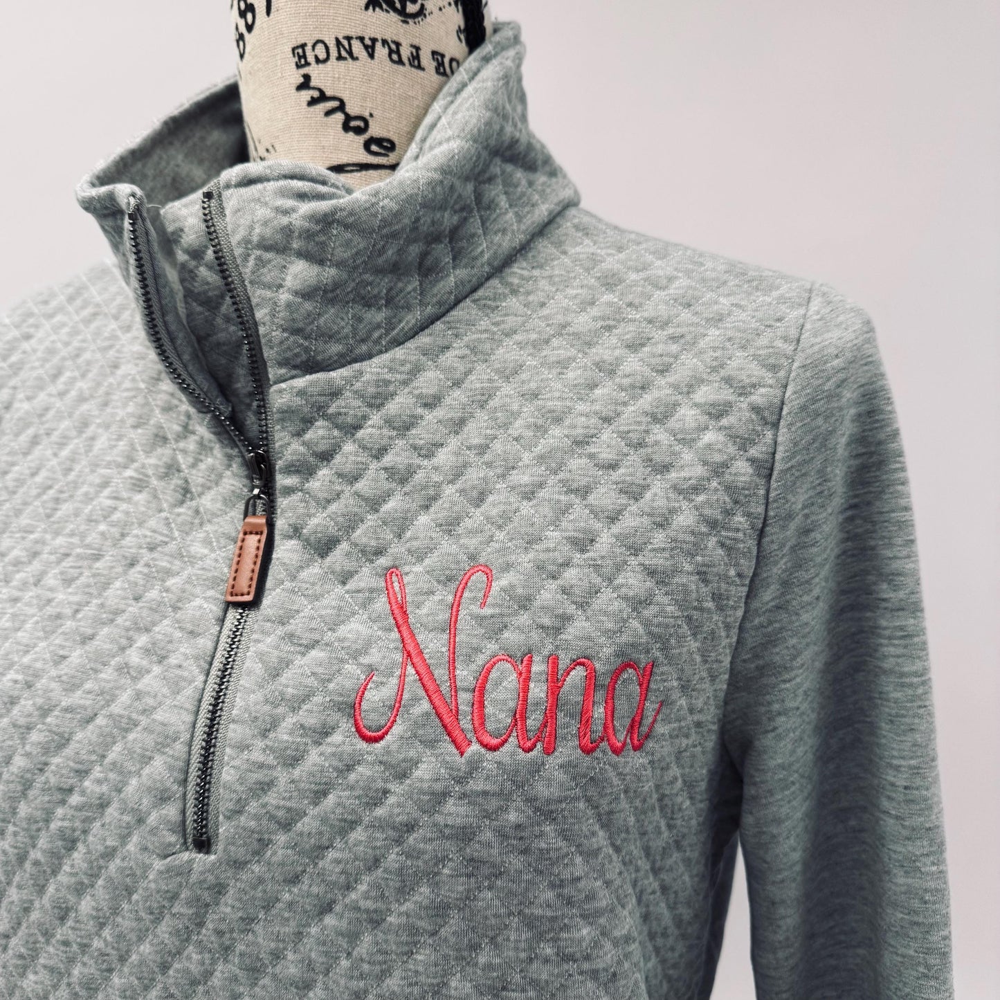 Embroidered Nana Sweatshirt, Personalized Nana Quarter Zip Pullover, Embroidered Mama Shirt, Custom Mama Sweatshirt, Mom Gift, Nana Sweater