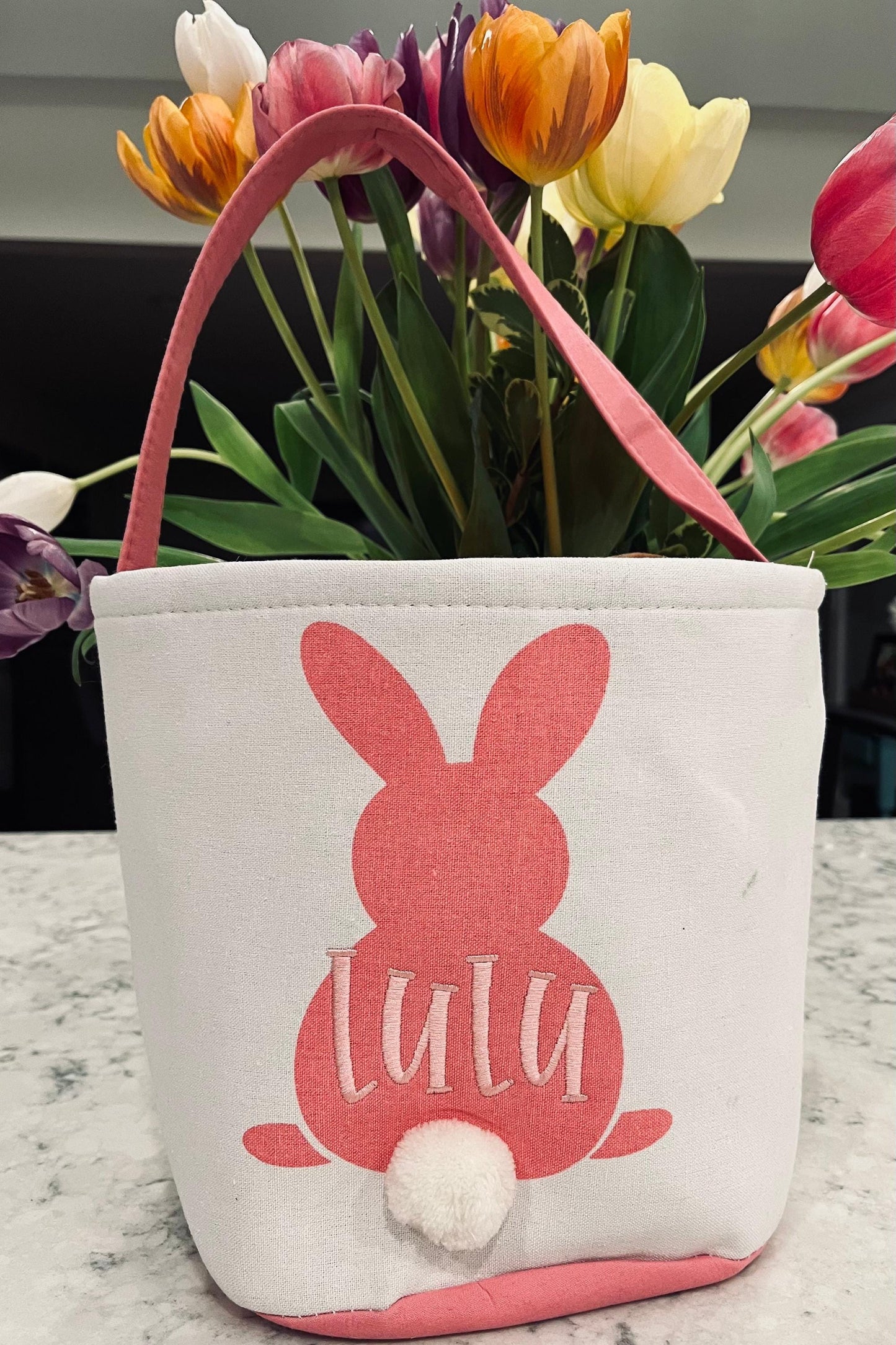 Personalized Easter Bunny Baskets, Monogrammed Easter Basket, Embroidered Easter Bucket, Kids Monogram Easter Basket, Easter Gift