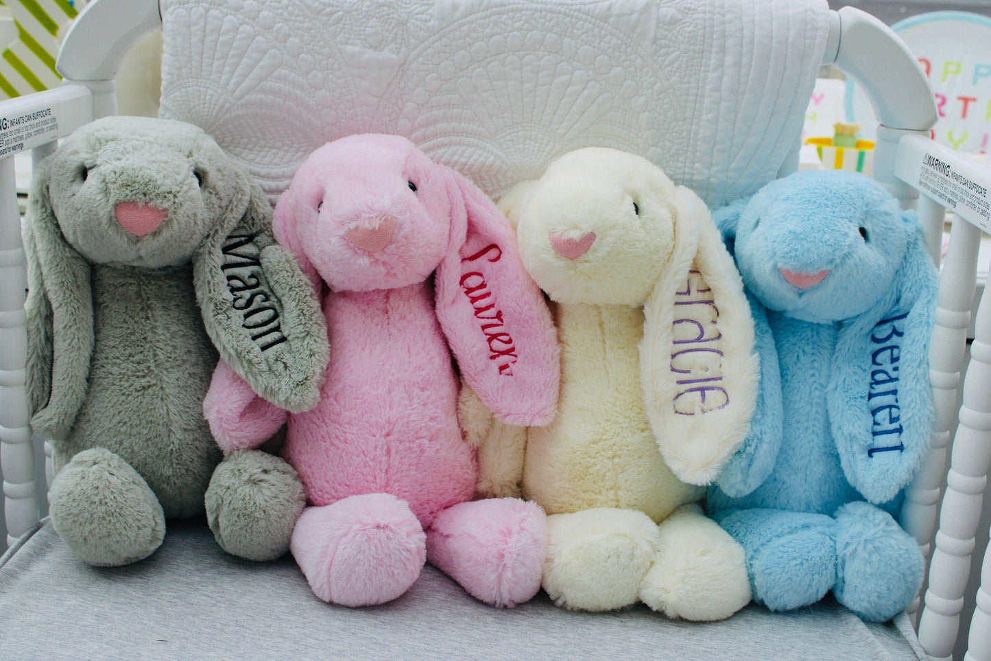 Monogrammed Bunny, Personalized Baby Gift, Monogram Stuffed Animal, Monogrammed Bunny Rabbit, Baby Easter Gift, Easter Baby Bunny