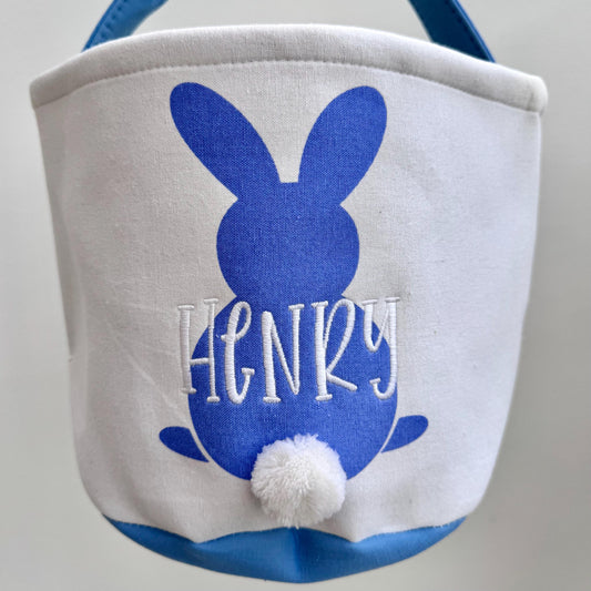 Personalized Easter Bunny Baskets, Monogrammed Easter Basket, Embroidered Easter Bucket, Kids Monogram Easter Basket, Easter Gift