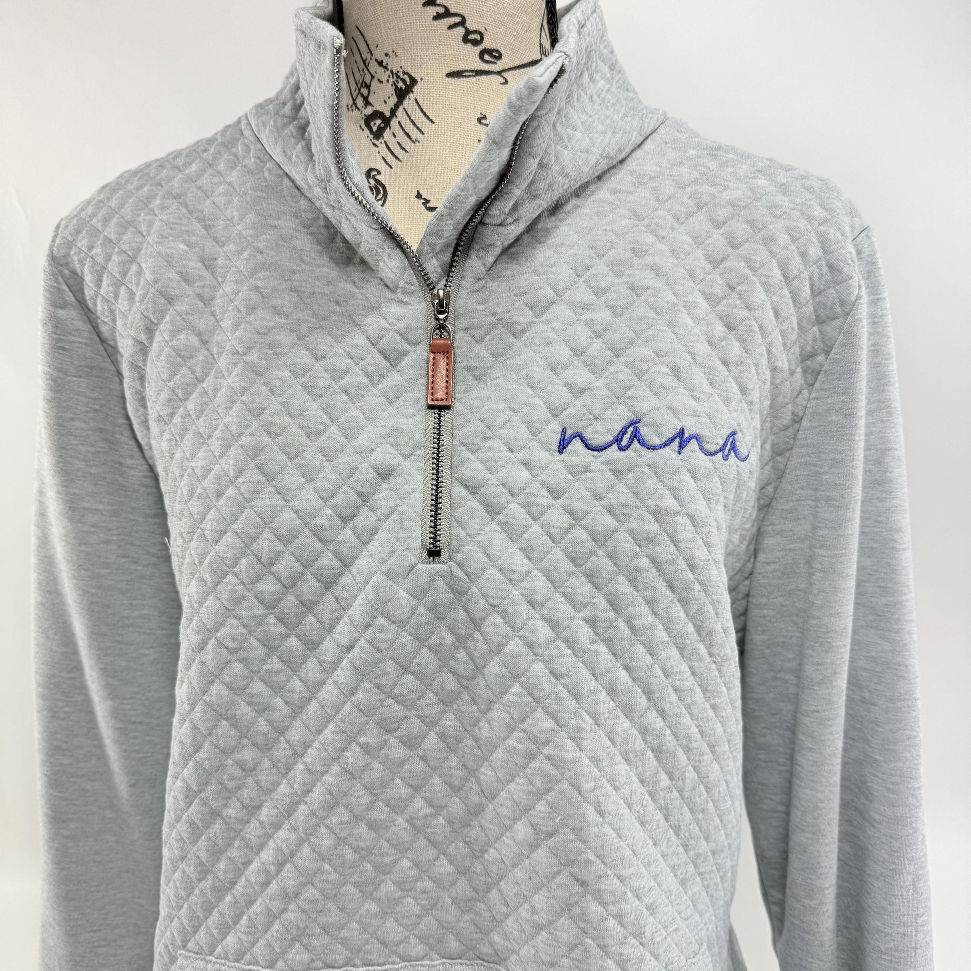 Embroidered Nana Sweatshirt, Personalized Nana Quarter Zip Pullover, Embroidered Mama Shirt, Custom Mama Sweatshirt, Mom Gift, Nana Sweater