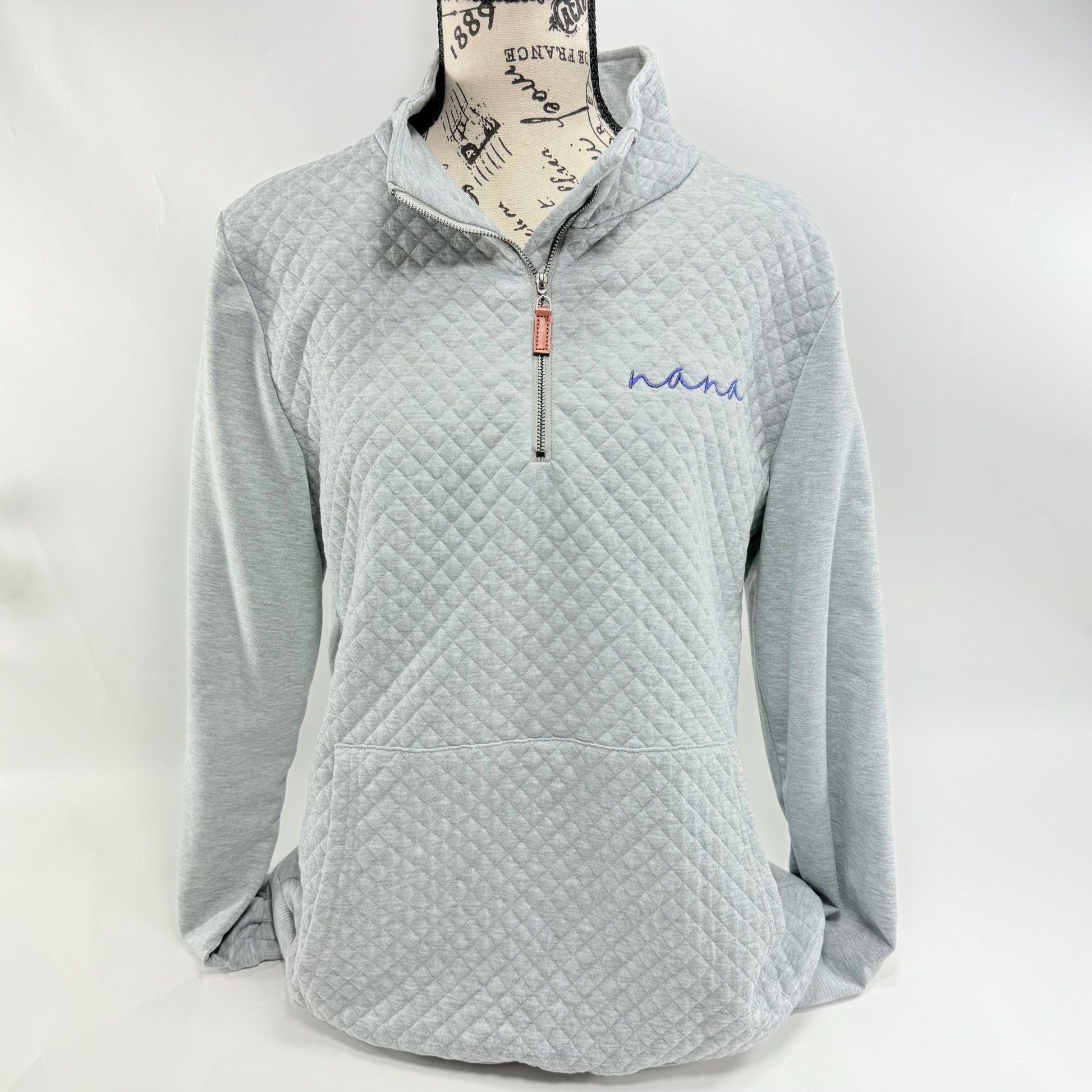 Embroidered Nana Sweatshirt, Personalized Nana Quarter Zip Pullover, Embroidered Mama Shirt, Custom Mama Sweatshirt, Mom Gift, Nana Sweater