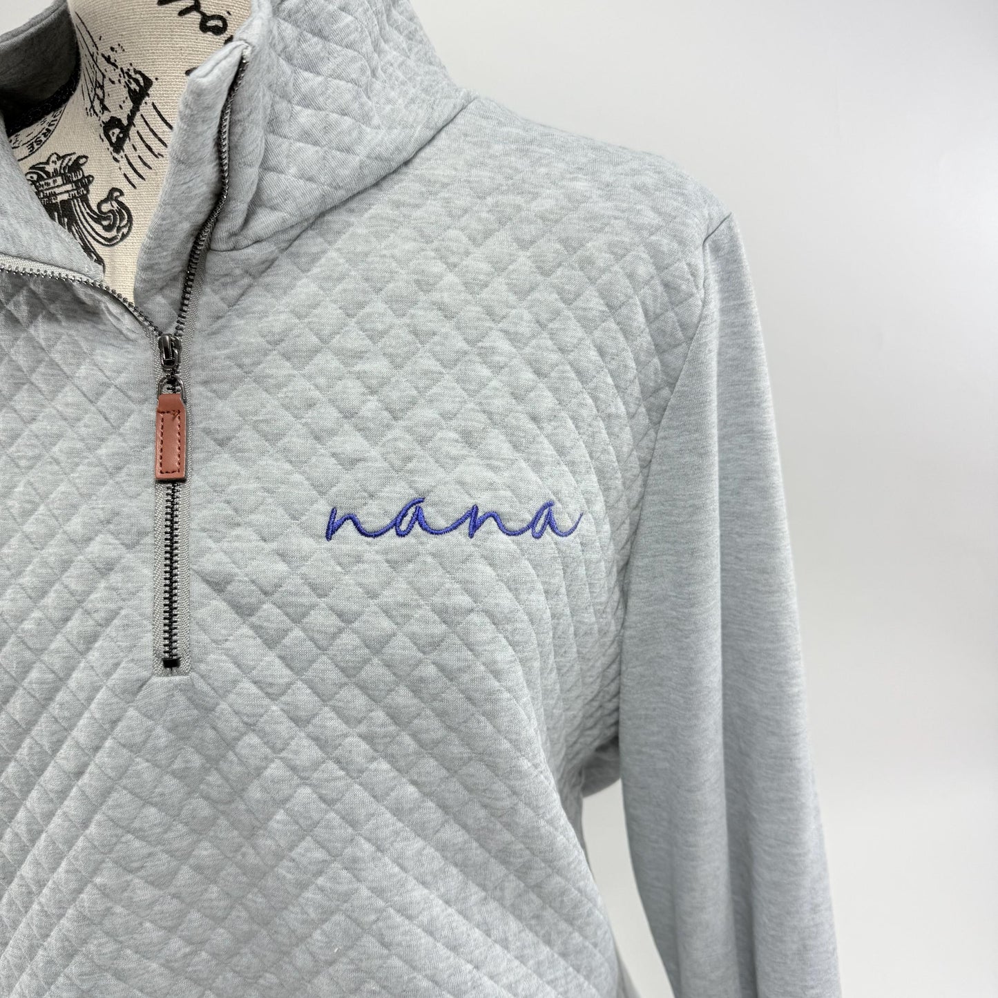 Embroidered Nana Sweatshirt, Personalized Nana Quarter Zip Pullover, Embroidered Mama Shirt, Custom Mama Sweatshirt, Mom Gift, Nana Sweater