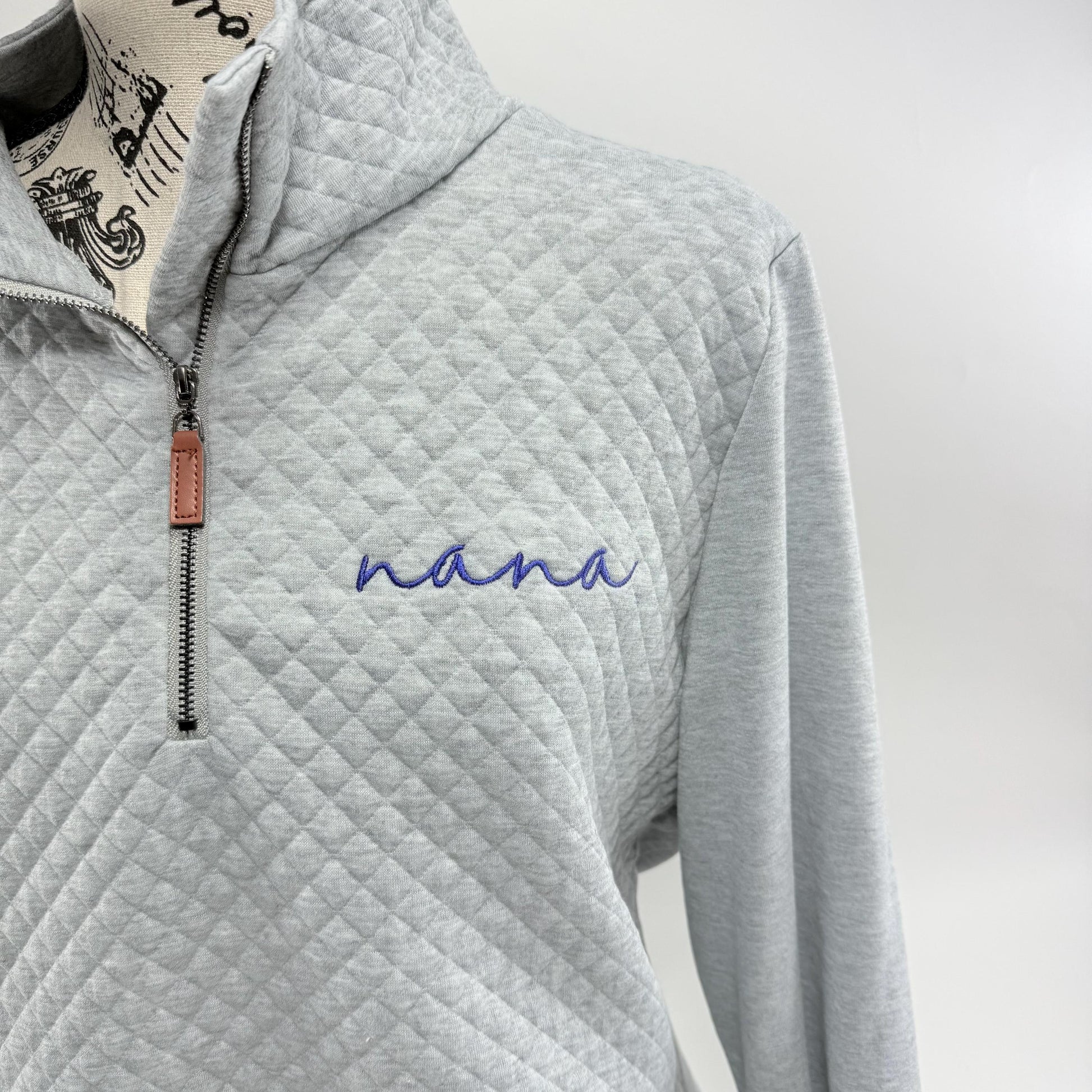 Embroidered Nana Sweatshirt, Personalized Nana Quarter Zip Pullover, Embroidered Mama Shirt, Custom Mama Sweatshirt, Mom Gift, Nana Sweater
