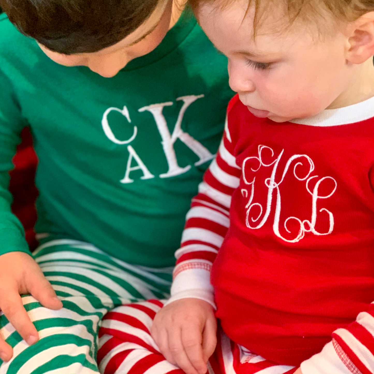 Monogram Christmas Pajama Set