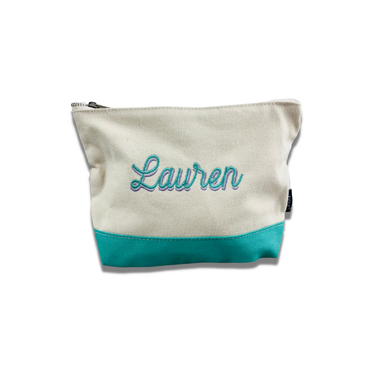 Monogrammed Canvas Zip Pouch