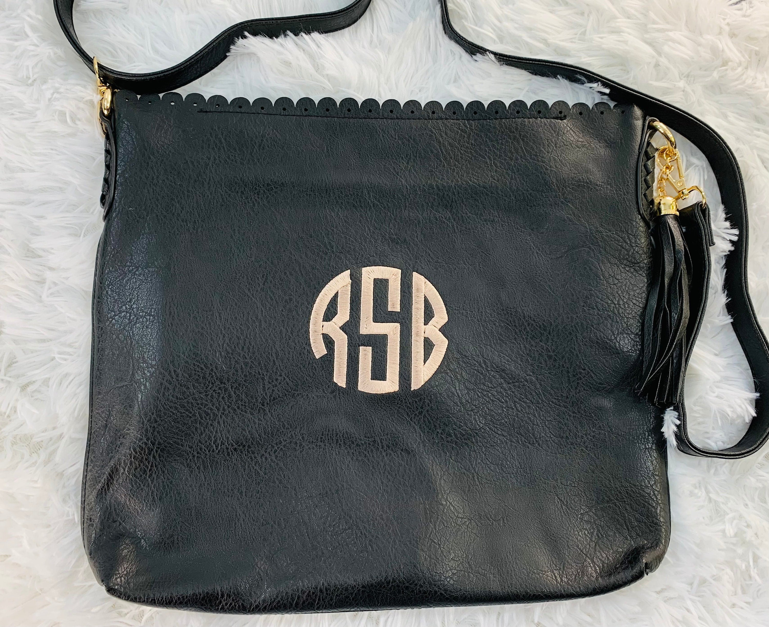 Ahdorned Burgundy Vegan Leather Crossbody Bag + Embroidered Strap